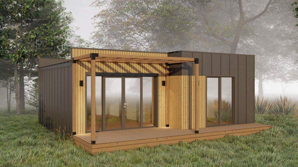 Каркасний будинок Флет Хаус 58м² — зовнішній вигляд